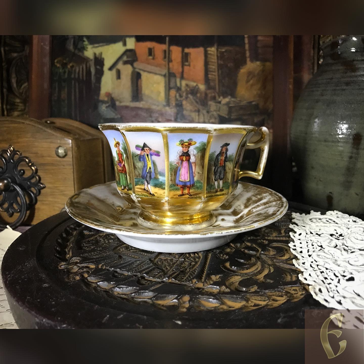 Антикварная чайная пара